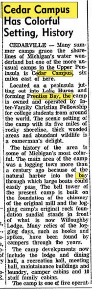 Cedar Bay Camp & Retreat Center - Aug 6 1968 Article